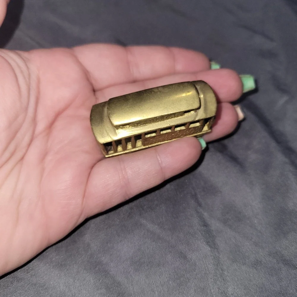 Vintage Miniature Brass Cable Car San Francisco Souvenir Trolley EUC